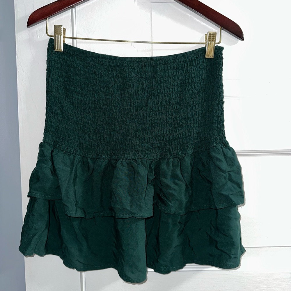 Dark forest/ emerald green mini skirt